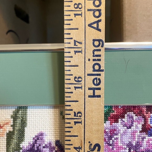 Beautiful Vintage Cross Stitch Picture With Vibrant Colors Signed Dated - Picture 6 of 13